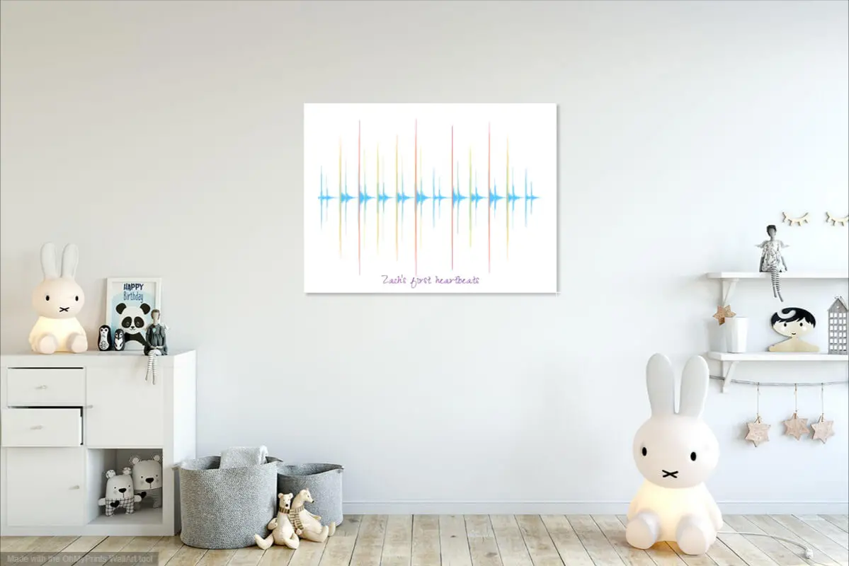 Baby Heartbeat Soundwave - baby heartbeat on canvas - baby heartbeat picture frame