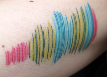 sound wave tattoo on forearm